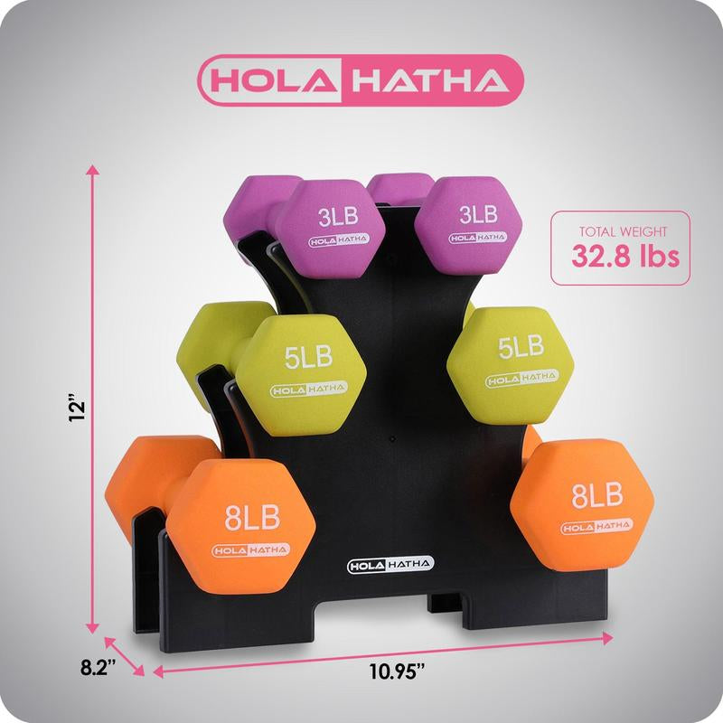 Dumbbell Hand Weight Set with Storage Rack