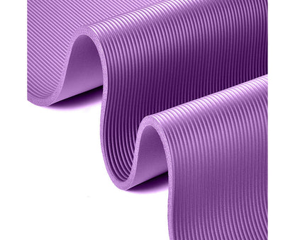 Purple NBR Yoga Mat Thick Pad Nonslip Exercise Fitness Pilate Gym Durable 15Mm