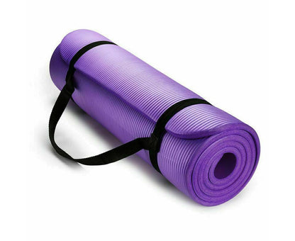 Purple NBR Yoga Mat Thick Pad Nonslip Exercise Fitness Pilate Gym Durable 15Mm